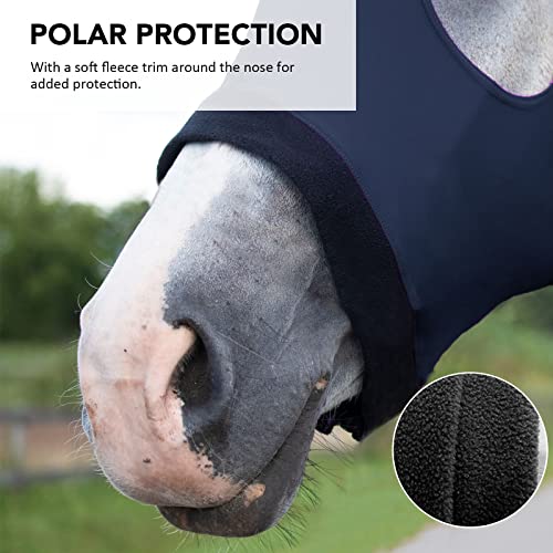 Image of Harrison Howard Stretch Horse Slinky Hood All-Covered Comfortable Horse Sleazy Neck with Zipper-Navy Medium