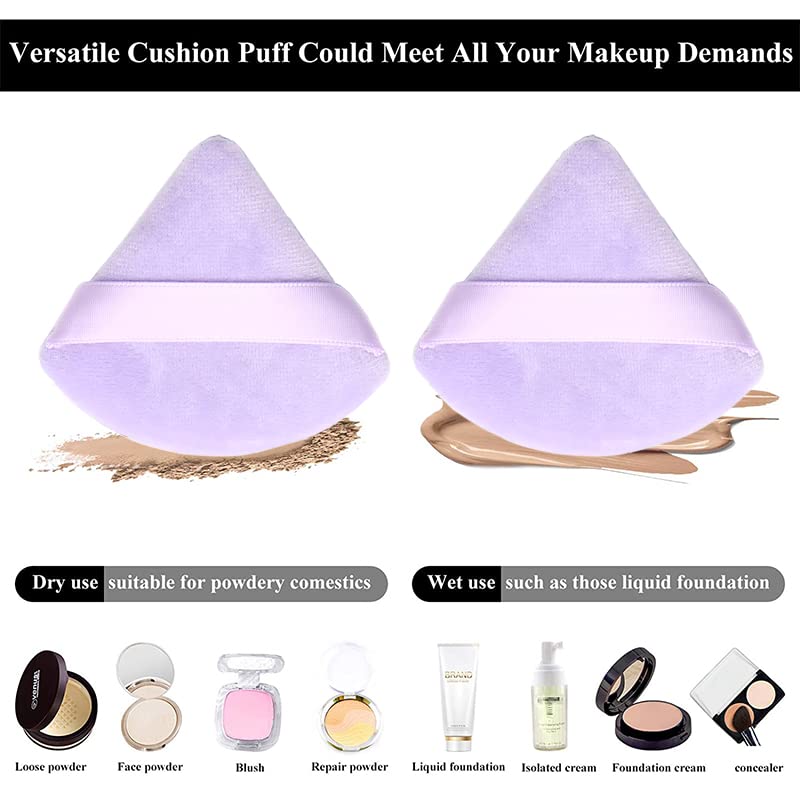 Miniatura 3 de (5+5) Esponja de maquillaje en polvo para la cara, triángulo, maquillaje cosmético, esponja para maquillaje sin látex, esponja para herramientas de