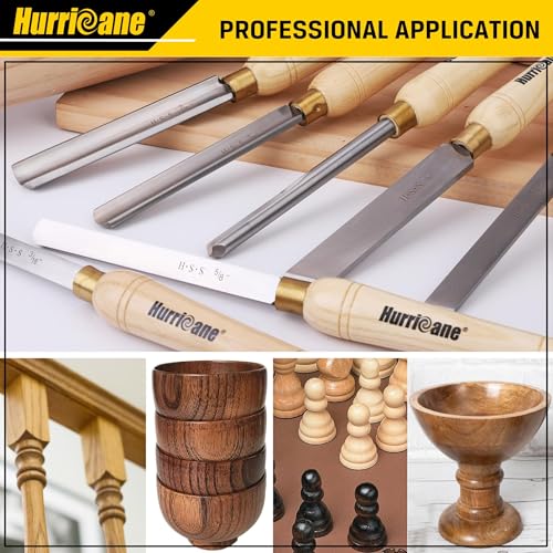 HURRICANE 8pc Wood Lathe Chisel Set Wood Turning Tools Wood Lathe Tools HSS Turning Tools for Woodworking with Wooden Box - Perfect Tools for Precision Cutting and Smooth, Detailed Projects - Image 4