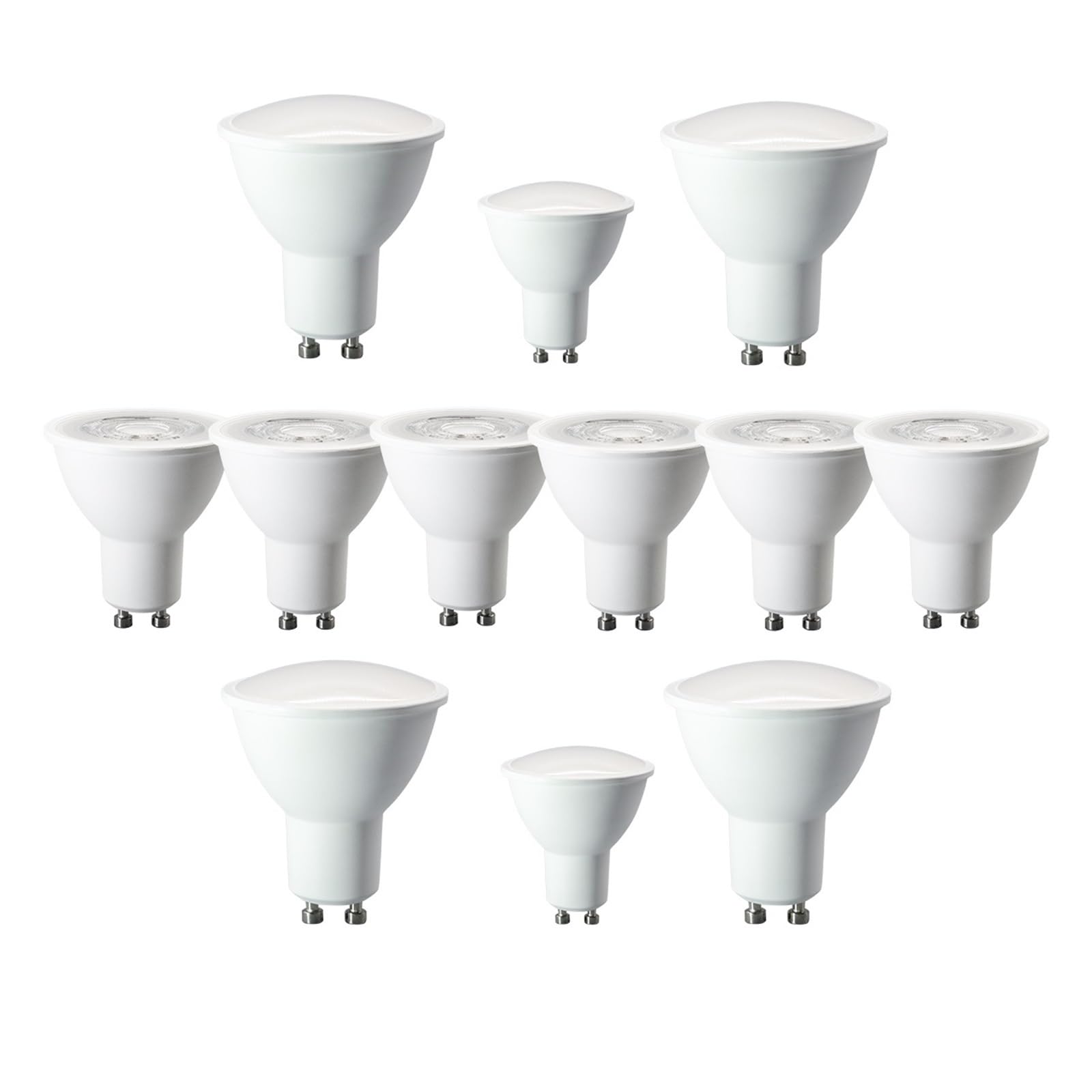 Revive Furniture GU10 żarówka LED 12 sztuk projektor światło bez migotania 3 W 5 W 6 W 7 W 8 W 9 W, światło dzienne 3000K-6000K (120 stopni, 3000 K, 7 Watt)
