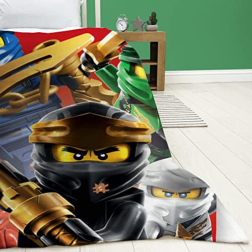 Lego Ninjago Große Decke Fighting 120 x 150 cm Cole Jay Kai Lloyd Zane NYA Misako Sensei Wu Lord Garmadon weiche Kinder Flauschdecke Kuscheldecke Wohndecke Fleecedecke Sofadecke Pass. zur Bettwäsche