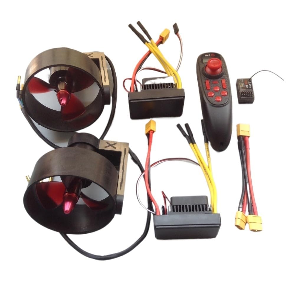Podwójny zestaw 12-24 V podwodny Thruster (10 kg Thrust) z 2 x 70 A ESC z pilotem, CW/CCW Propellers do RC Boat/ROV (zestaw wtyczek XT60)
