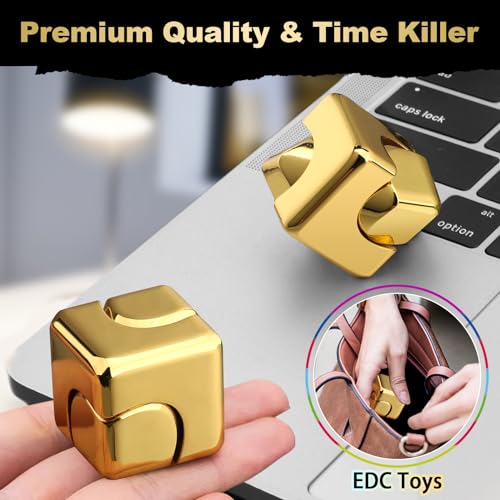 Dilabnda Metal Cool Fidget Spinner Toy for Kids Adults Infinity Cube Fidget Gyro Toy for Desk Office Home Car 2 in 1 Focus Spinning Toy - Image 3
