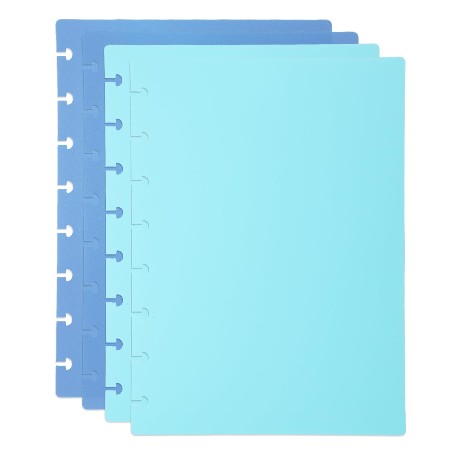 PATIKIL 1 Set Discbound Notebook Cover, 8.5 x 6 A5 Letter Size PP Disc Planner Cover for Notebook Planner Office Product, Blue/Green