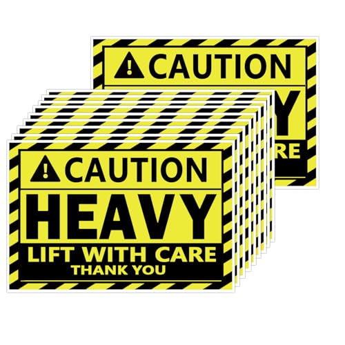 Caution Heavy Sticker,4x6inch Larger Heavy Handle with Care Warning Sign Yellow Heavy Special Handling Warehouse Pallet Labels for Shipping and Packing ?100 Pcs?