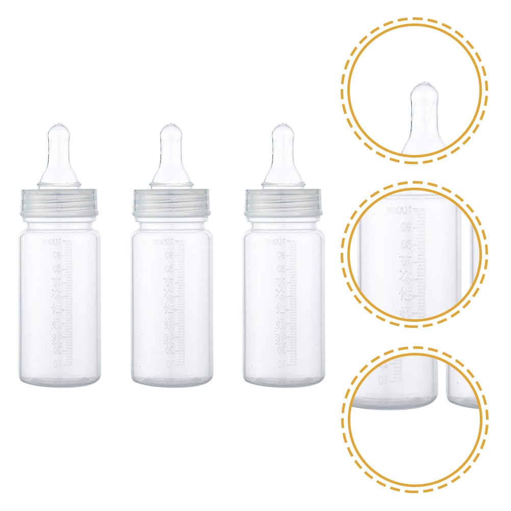 ifundom Babyflaschen Set 100ml mit Skala, BPA-freie Kunststoff Milchflasche für Neugeborene, Transparent, 12 Stück