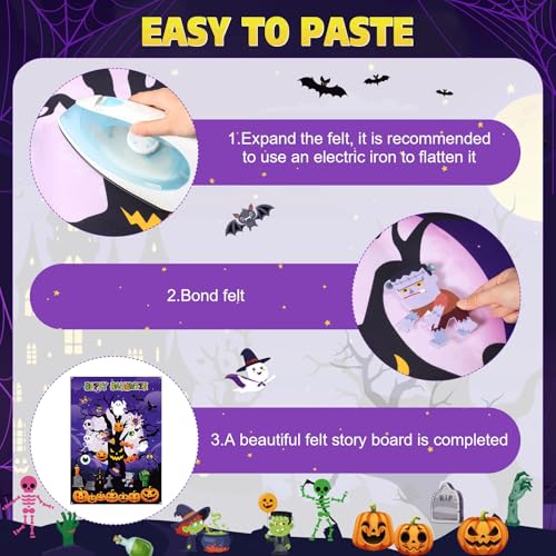 MiniInflat 36 Pcs Halloween Felt Board 3.4FT, 36, Tree - image 5