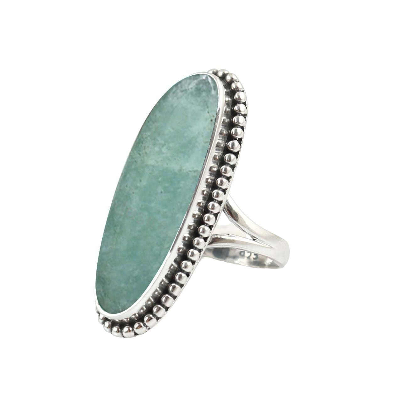 Amazonite Ring 925 Sterling Silver Oval Shape Ring Big Amazonite Ring For Women Handmade Gift Ring Statement Ring Scorpio Birthstone Gift For Her Green Gemstone Ring By NKG