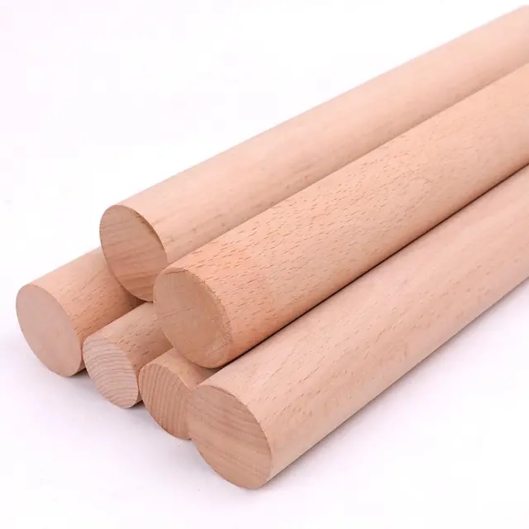 Royal Global 1 inch. 4 ft. Wooden Dowel Rod Smooth Finish Round Wood Stick for Wall Hanging Macramé Plant Hanger Tapestries Home Décor Art & Craft DIY Projects. (2 pcs)