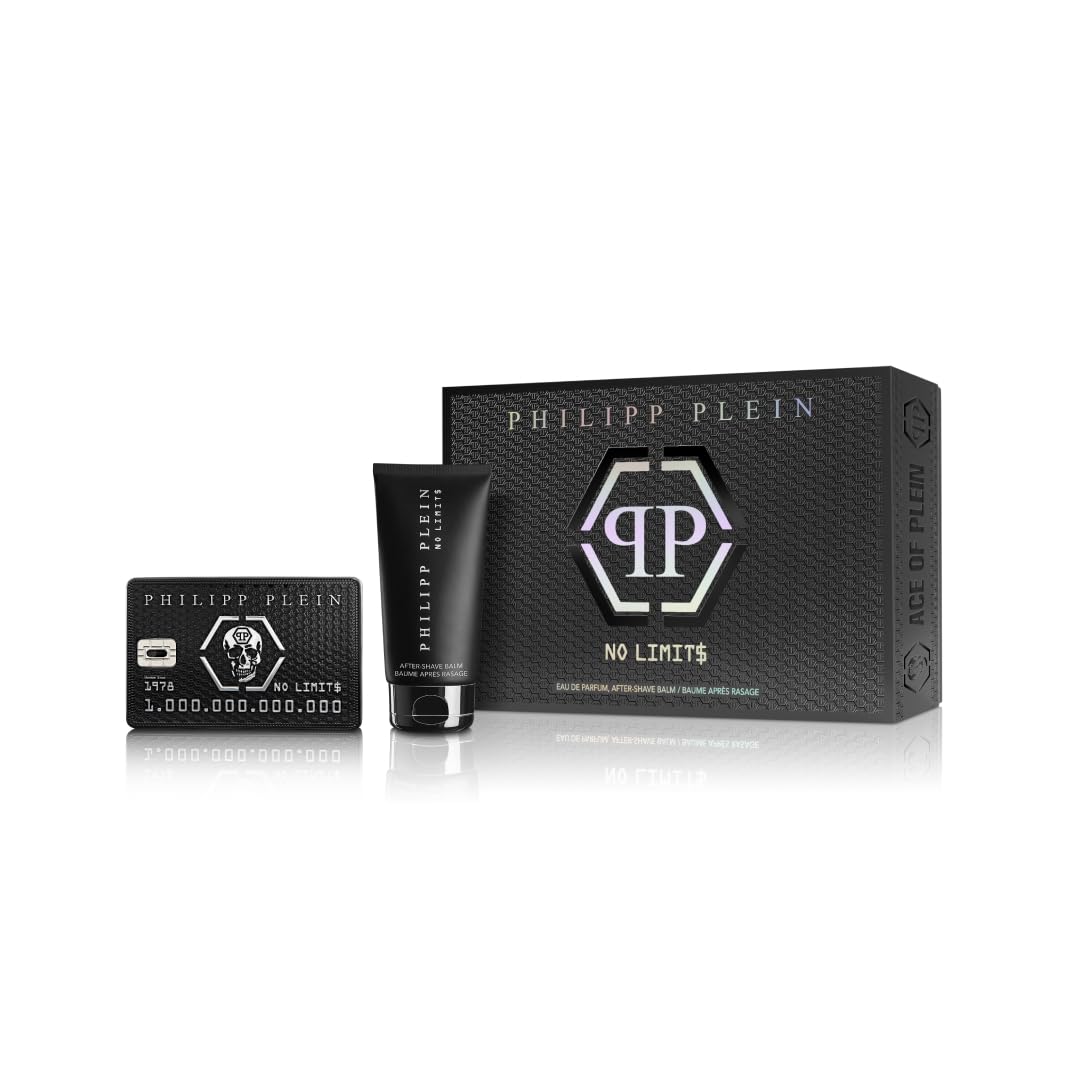 Philipp Plein – Ace of Plein Set de Regalo para Hombres con Eau de Parfum No Limits 50 ml y After Shave 50 ml – Perfume y Loción After Shave para Hombres – Notas Orientales y Amaderadas