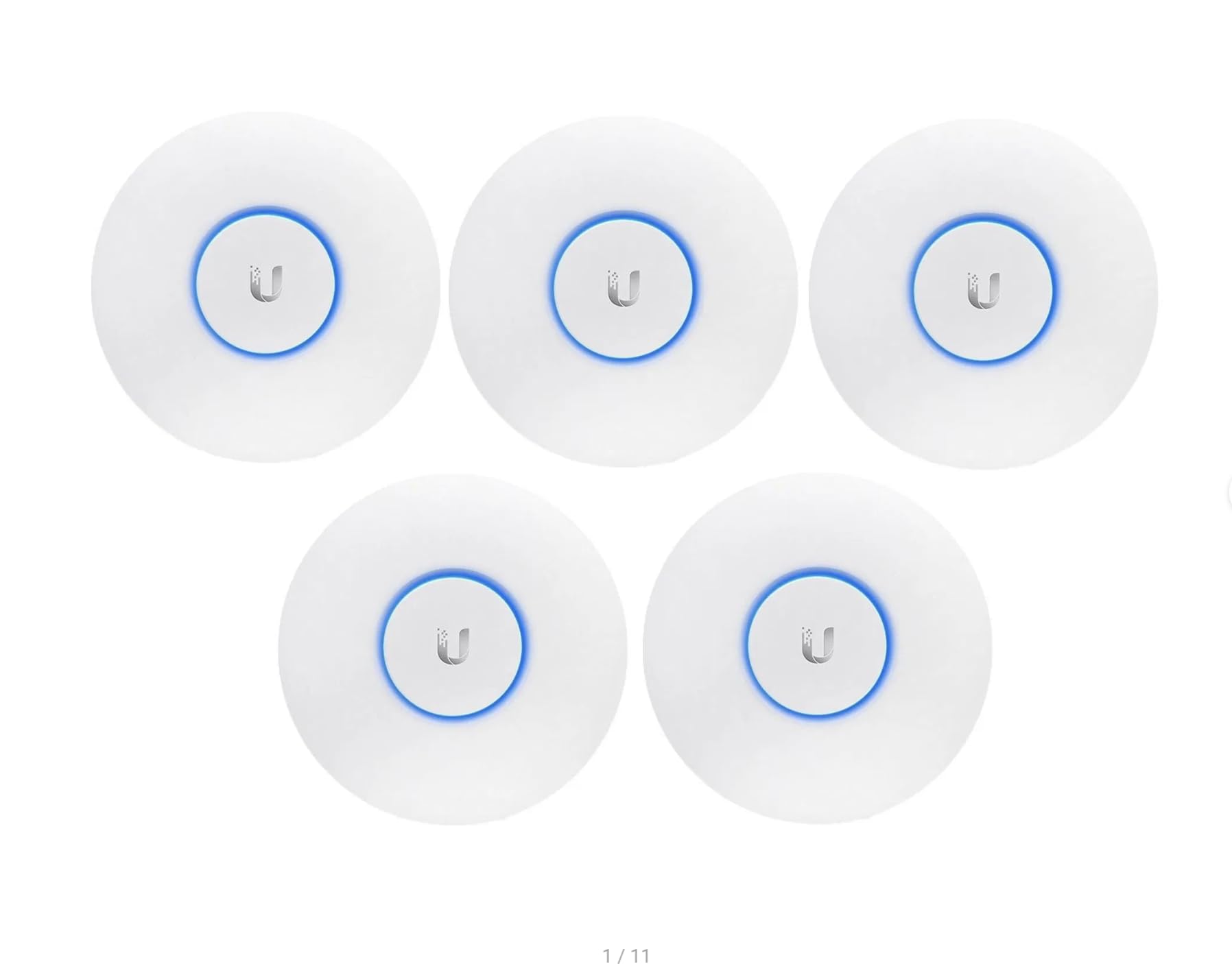 Ubiquiti - Confezione da 5 U6+ punti di accesso WiFi 6, 1500 ft² copertura, 300+ utenti, PoE, MIMO 2x2, velocità 573.5/2402 Mbps, montaggio a soffitto, bianco