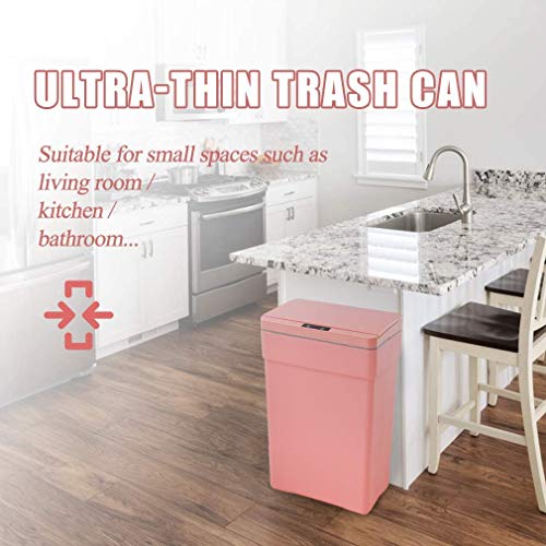 Caneca de basura automática 50L rosa con tapa miniatura 6