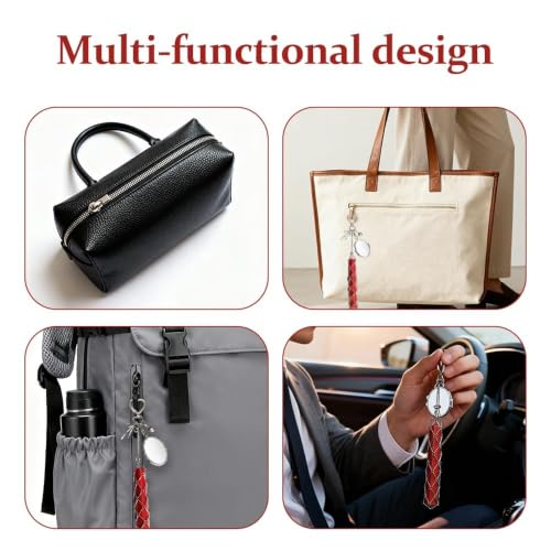 Image of CartHome Lipstick Holder Keychain Charm Set, Y2K Bag Charm with Heart Mirror and Star Pendant, Portable Makeup Touch-Up Accessory for Women