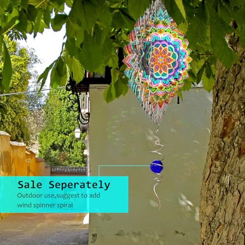 Image of Aoedelyart Wind Spinners Outdoor Mandala Lucky Clover,Wind Spinner Lucky Gifts for Women /Mother /Father /Men,Stainless Steel Kinetic 3D Wind Spinner Outdoor&Indoor Decoration Yard Art Garden Decor