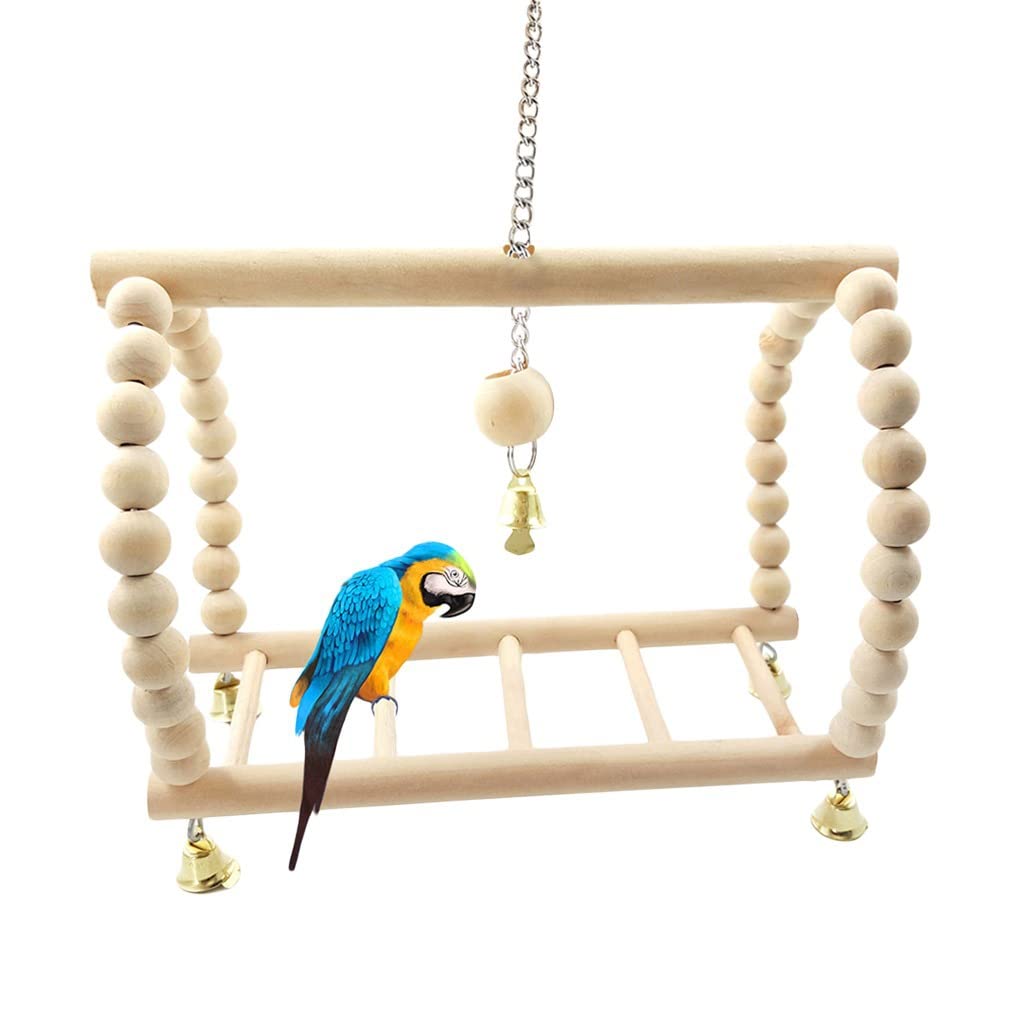 B3F7M4R9J2 Bird perch Bird Suspension Bridge Ladder Swing Hanging Climbing Frame Toy for Squirrel Parrot Hamsters Mice Pet Cage Accessory