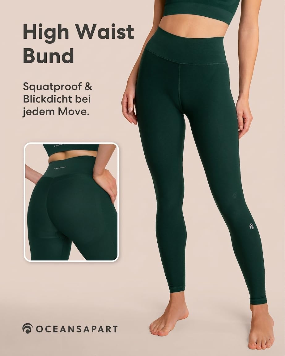 OCEANSAPART Beverly Pant - Sport Leggings Damen High Waist Scrunch | Performance-Stretch & Blickdicht – Nahtlos & Feuchtigkeitsableitend – Yogahose für Gym & Fitness