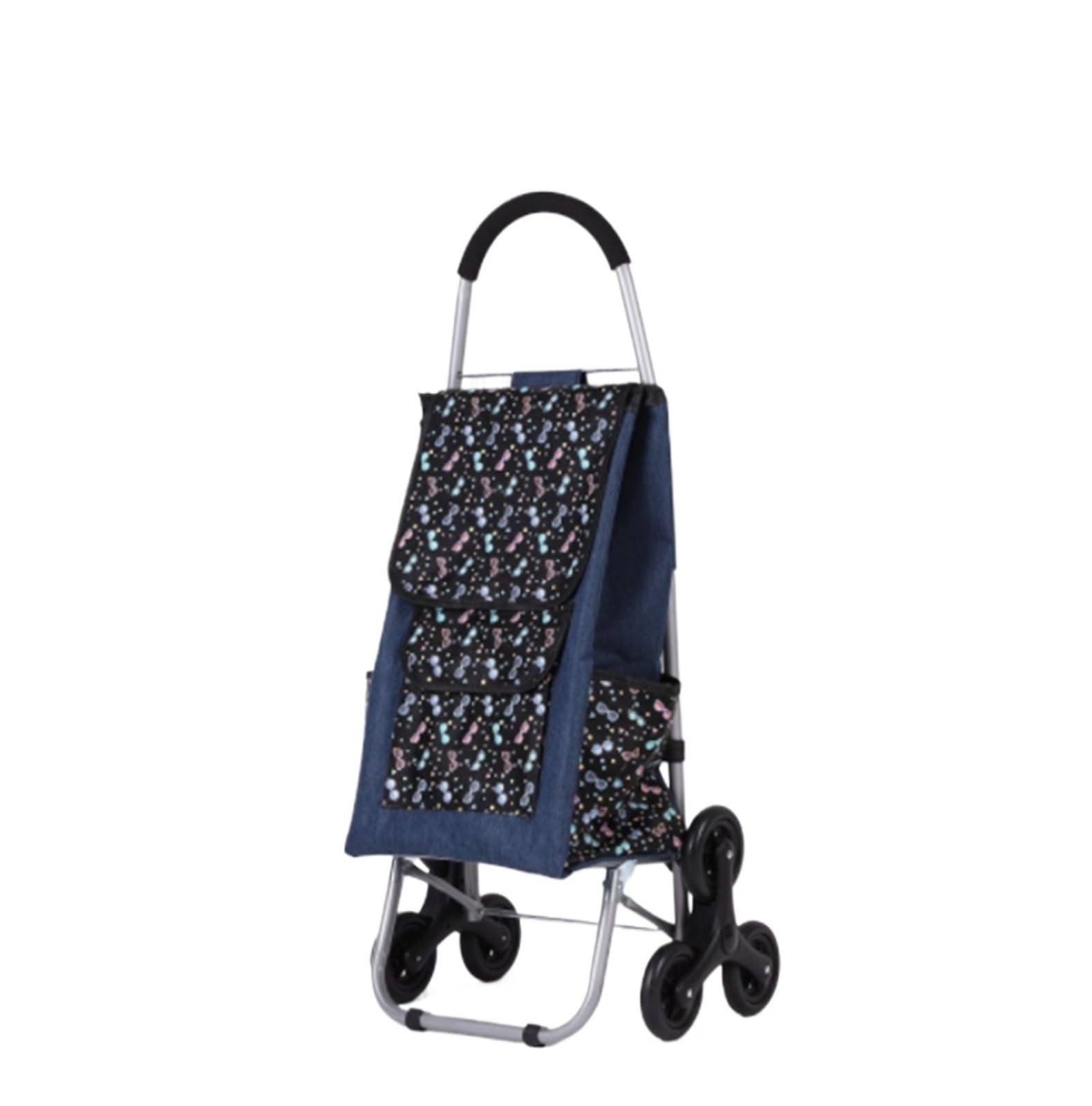 Shopping Trolley Foldable Shopping Cart Stair Climbing Trolley For Groceries Travel Utility Cart(Blue)