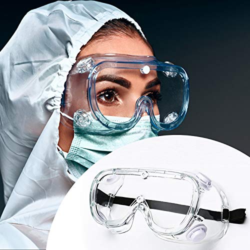 Safety Goggles,Anti Fog Safety Glasses,Eye Protection-Medical Goggles Over Eyeglasses-Clear Protective Eyewear Unisex