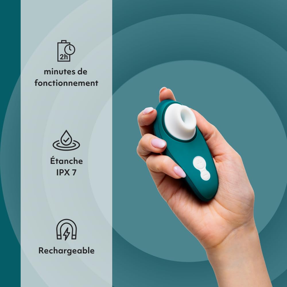 Womanizer Liberty 2 Suceur de Clitoris Pleasure Air discret | Sex Toy aspirant 8 intensités | Stimulateur clitoridien à succion femme et couple | Étanche & Rechargeable | Coque de voyage | Pétrole