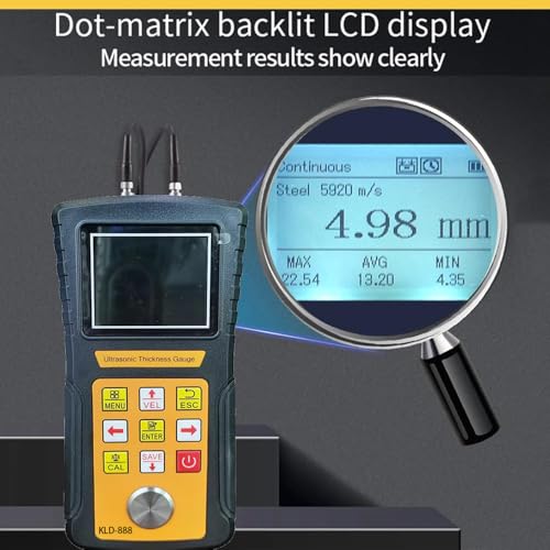 Medidor de espesor ultrasónico digital NDT para metales con resolución 0.01 mm rango 0.75 mm a 600 mm interfaz USB miniatura 5