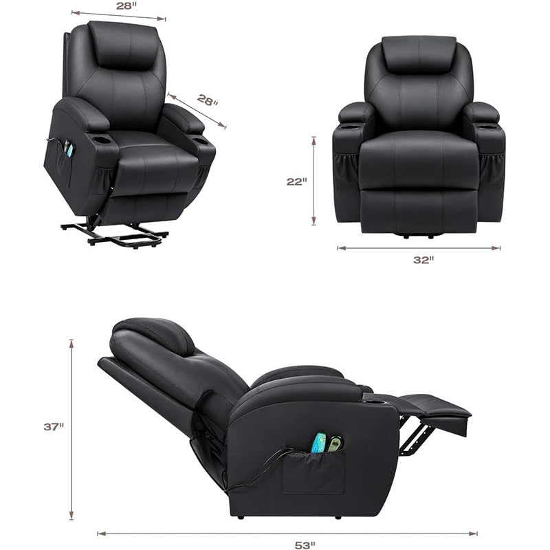 Sillón reclinable masajeador color único miniatura 3