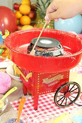 Dfgcnk Zuckerwatte Maker FüR Zuhause,Zuckerwattemaschine Klein Cotton Candy Machine Nostalgia Mit 10 HolzstäBchen… – Bild 3