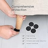 60 Pcs Furniture Feet Pads, Non-Slip Rubber Furniture Pads, Self Adhesive Table Chair Leg Floor Protectors, Round Square Rubber Feet for Chair Legs, Tiled, Carpet, Hardwood Floor Protectors - Black - Image 8