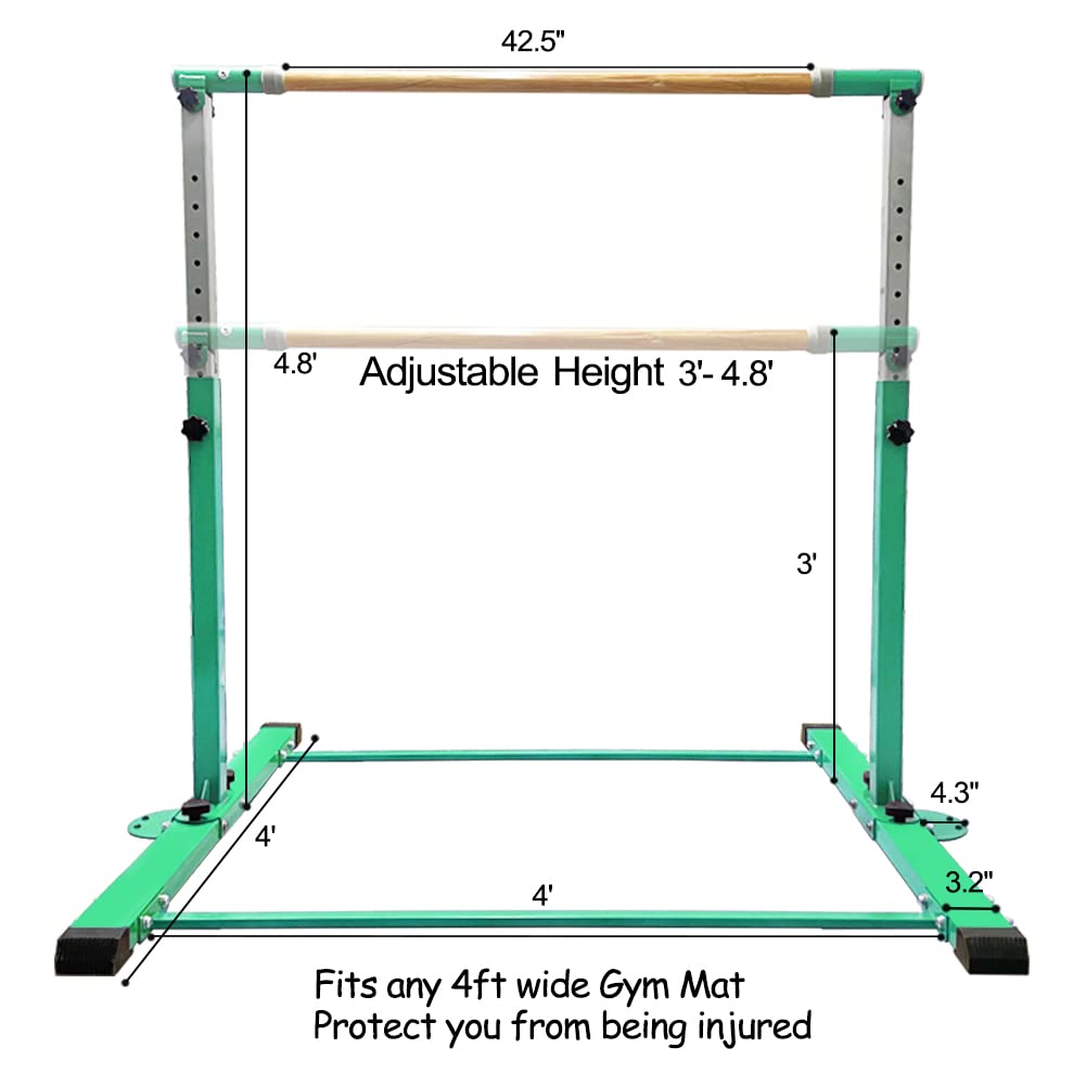 JC-ATHLETICS Gymnastic Kip Bar,Horizontal Bar For Kids Girls Junior Adjustable Height Home Gym Equipment 409694