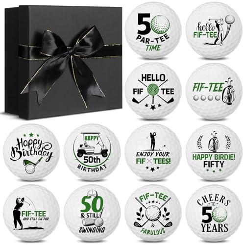 Seenelling 12 Pcs 50th Happy Birthday Golf Ball Funny Christmas