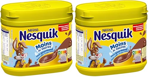 NESQUIK Chocolat en poudre - Moins de sucre 350g (Lot de 2)