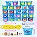 Joyreal Alphabet Learning Toys for Toddlers - 26 Alphabet Soup Sorters with 245 Flash Cards for Early Letter Awareness & Recognition - Fun Education Classroom Supplies Alphabet Sounds Teaching Games
