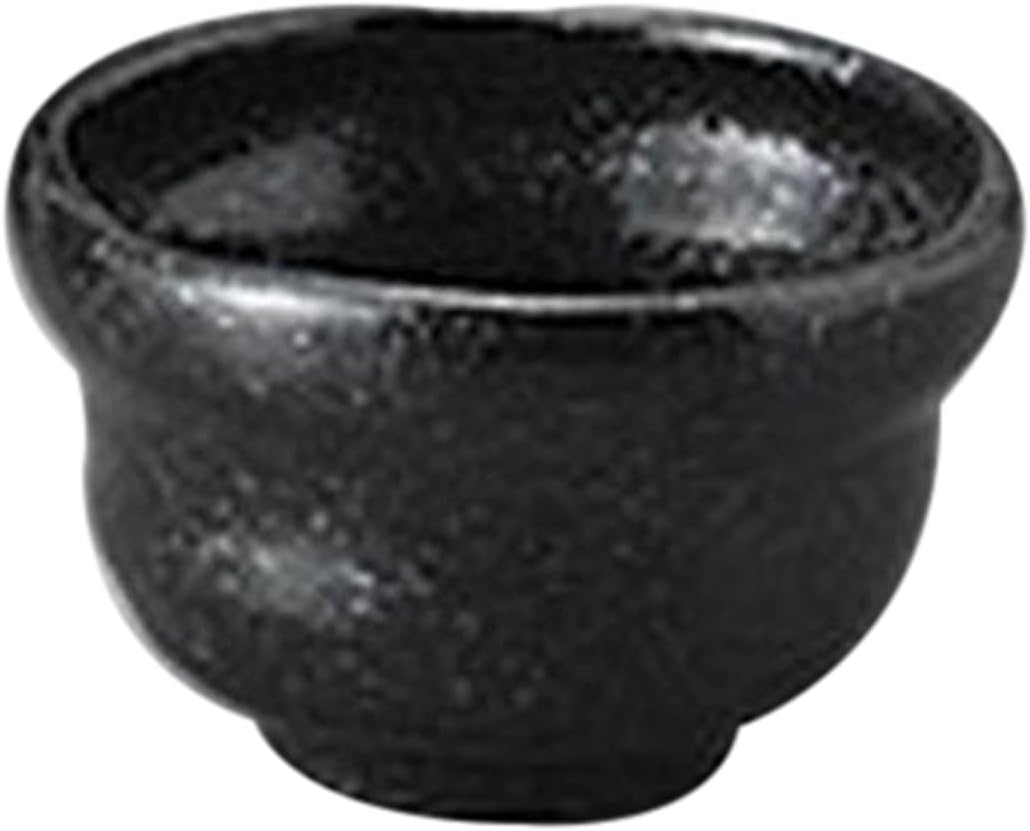 Setomo Honpo Cold Sake Black Silver Glass Set of 10 Black [2.8 x 1.8 inches (7 x 4.6 cm)