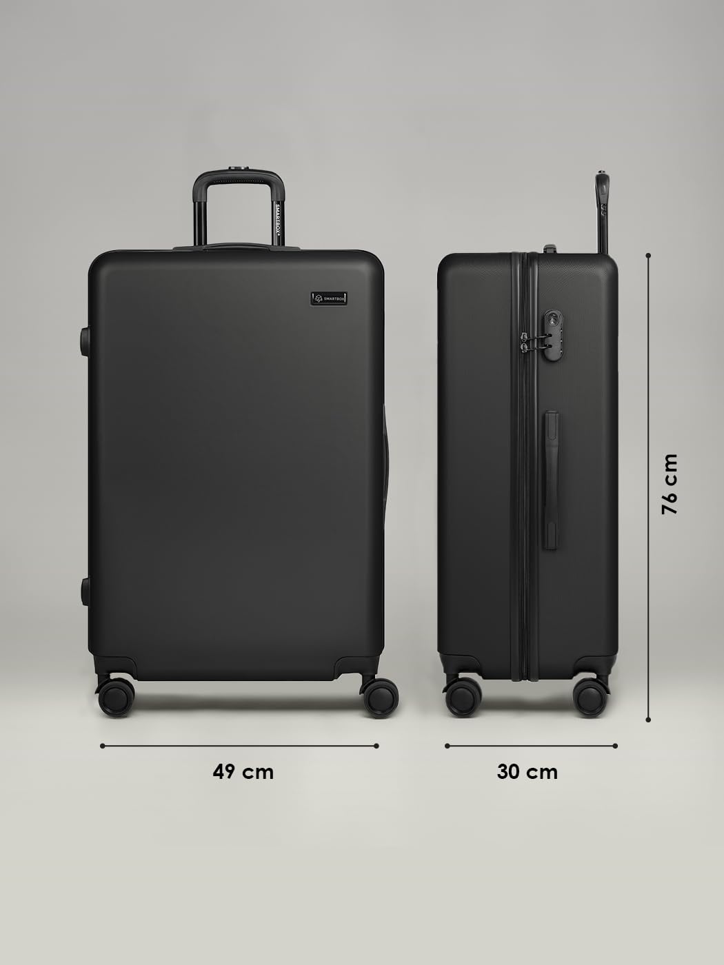 SMARTBOX Twarda walizka Edition 05 ABS 4 podwójne rolki, czarny, L, Klasyczny | Edycja 05, 6 kolorów, 3 rozmiary i zestaw 3 sztuk, twarda obudowa ABS, zamek szyfrowy