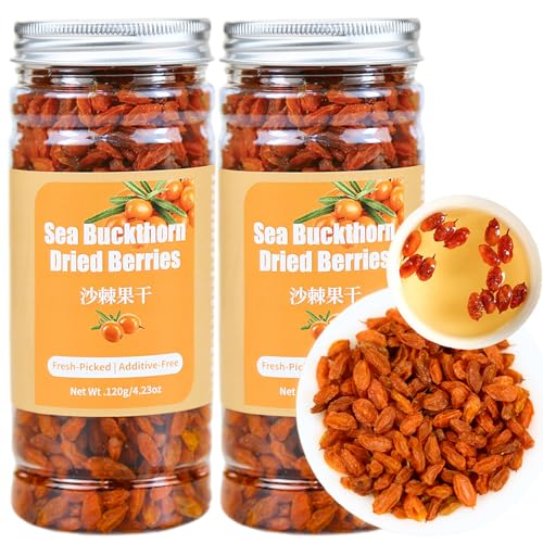 Dried Sea Buckthorn Berries Herbal Tea 8.5 oz/240g Premium Buckthorn Berry Hand-Picked Whole Fruits No Additives Tart & Tangy Flavor 沙棘