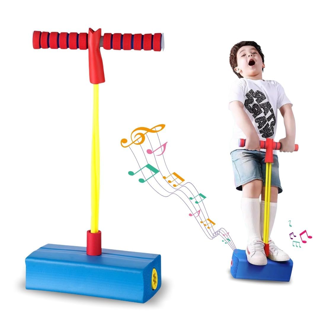 WireScorts Training Foam Pogo Stick | Bungee Jumper Balance Game with Squeaky Sounds | Indoor & Outdoor Play – Durable Foam Base, Squeaky Sounds – Gifts for 3-12 Year Old Boys Girls - Multi Color-image-39