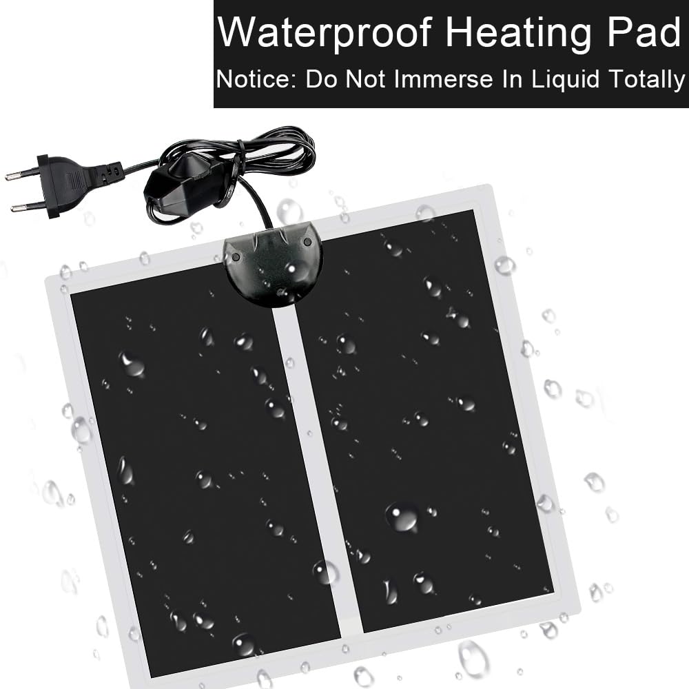 Tapis Chauffant Reptile, 2PCS 5W Tapis Chauffant pour Terrarium avec Contrôle de La Température, Tapis Chauffant pour Aquarium Réglable, pour Lézards Geckos Serpents(14x15cm)