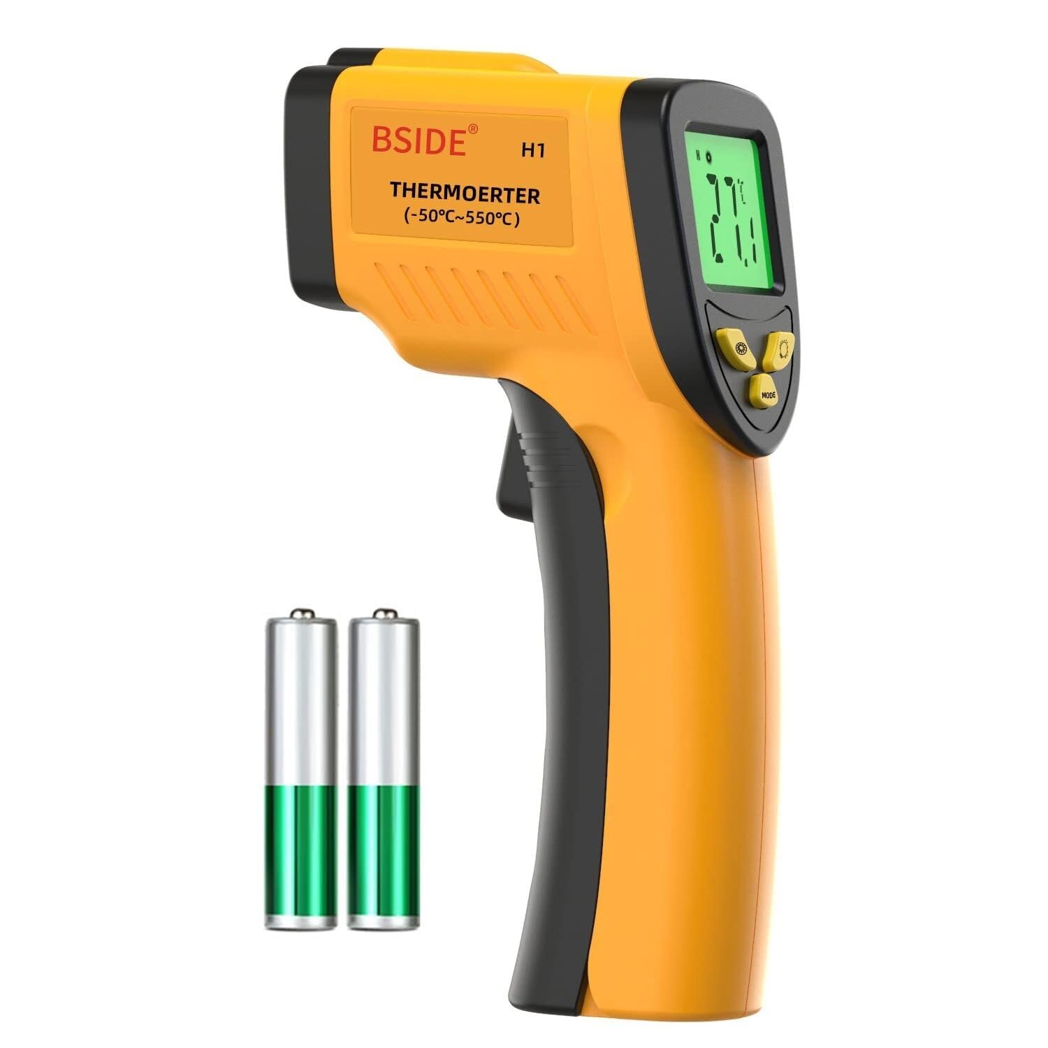 Termómetro infrarrojo láser digital sin contacto, pistola de temperatura de -50 ℃ a 380 ℃ (-58 ℉ a 716 ℉) for cocinar, barbacoas, cocinas, automoción e industria.