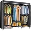 Vipek v5c se garment rack wardrobe closet heavy duty clothes rack with adjustable shelves and black cover black metal closet rack clothing storage organizer for bedroom 701 lx173 wx764 h  urban country home decor