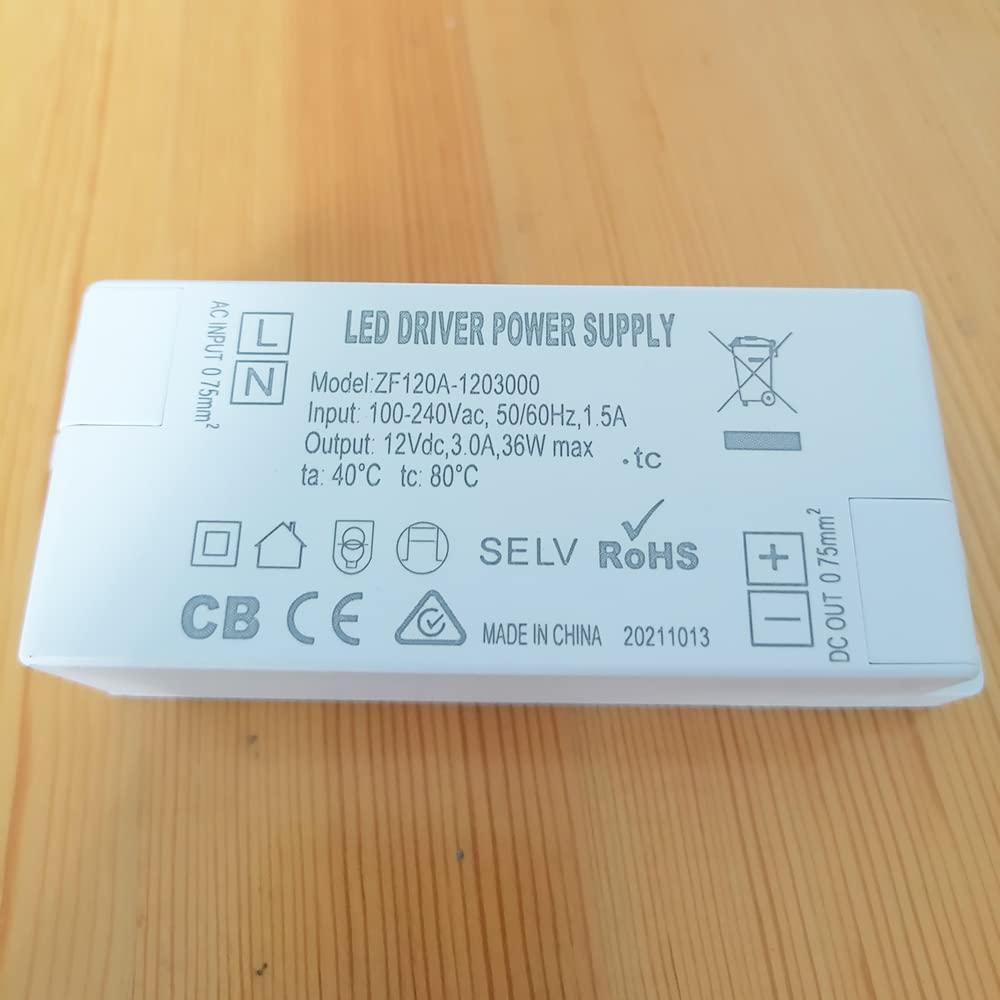 ZF120A-1203000 Alimentation Driver LED 36W for Lampes Fluorescentes Enterrées 12VDC Boutons-poussoirs