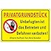 BETESSIN Hinweisschilder Privatgrundstück Schilder 30x20cm Betreten und Befahren verboten Schild mit 5mm Bohrlöcher PVC Hart-Plastik Warnschild Wetterfest & UV-beständig Schilder Gelb