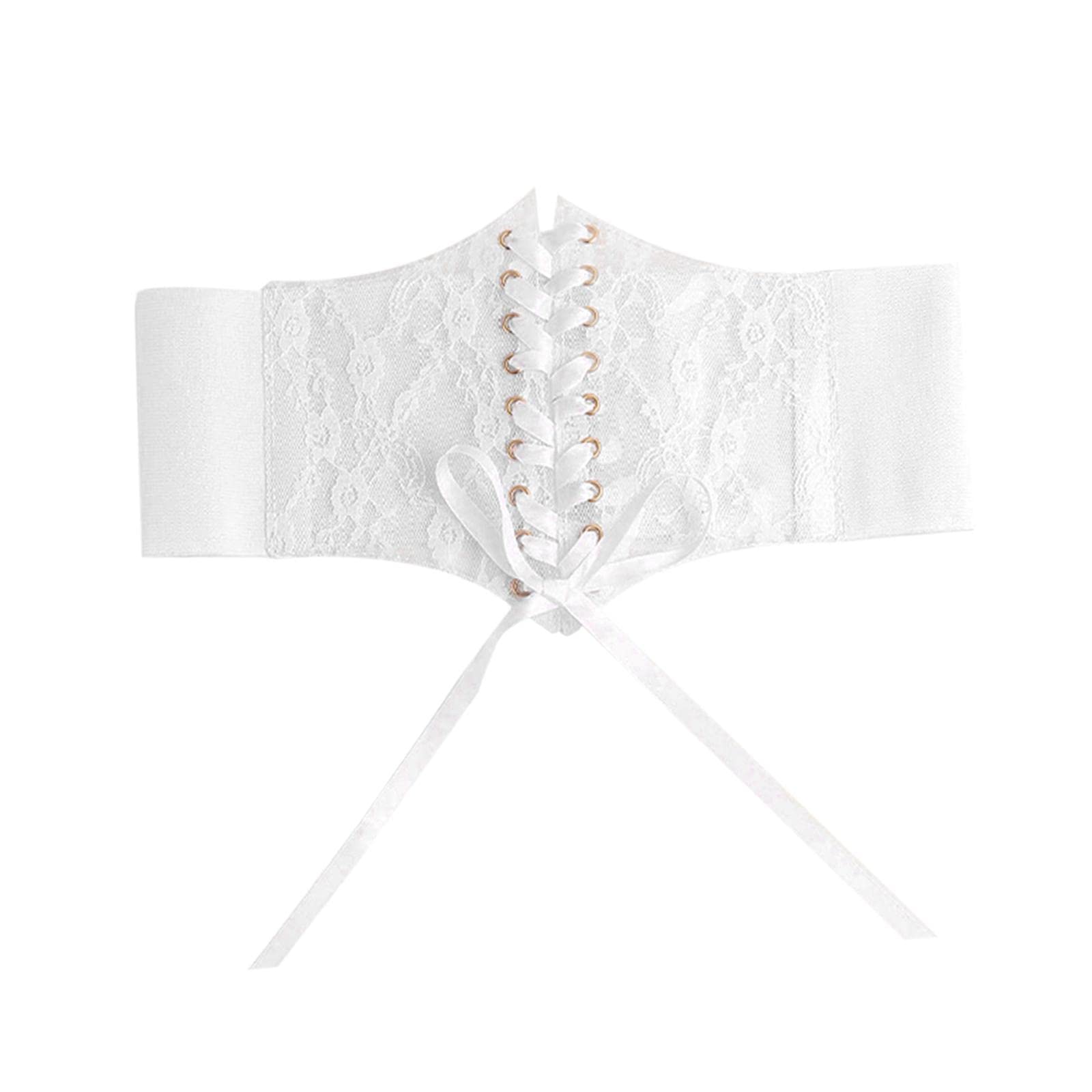 URJIX™ Women Lace Waist Belt Wide Belts Waist Band for Ladies Skirt One Size White-image-24