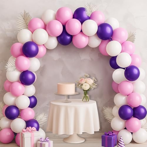 Image of Party Propz Blue, Pink and White Balloon For Decoration - 50 Pcs Balloons For Birthday | Pastel Pink Balloon and White Ballons | Pinks balloon For Birthday Decoration | Baby Shower Balloons (Latex)