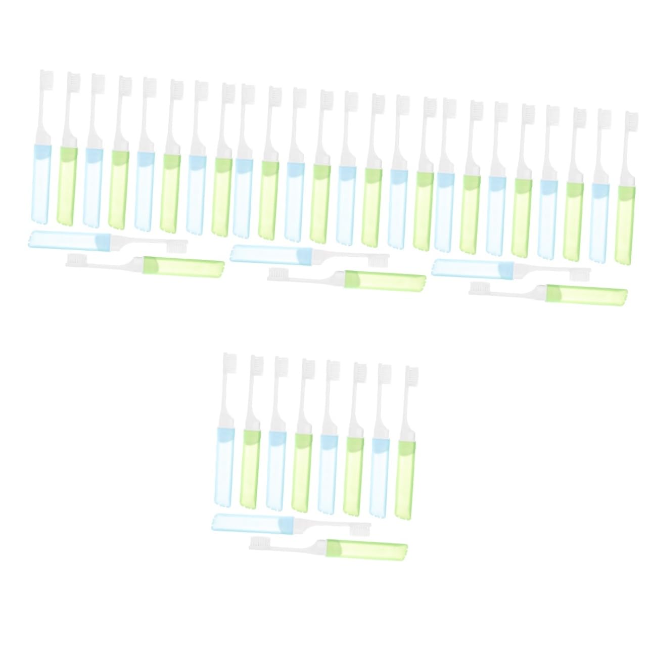 minkissy 40 cepillos de dientes portátiles plegables de un solo uso, cepillos de dientes para adultos, cepillo de dientes plegable, cepillo de dientes manual de viaje, estuche de viaje