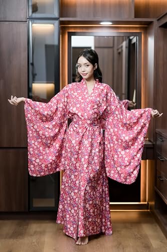 Image of Na'Rak Women's Kimono Robe, Full-Wrap Yukata Style Long Soft Loungewear Luxury Dressing Gown
