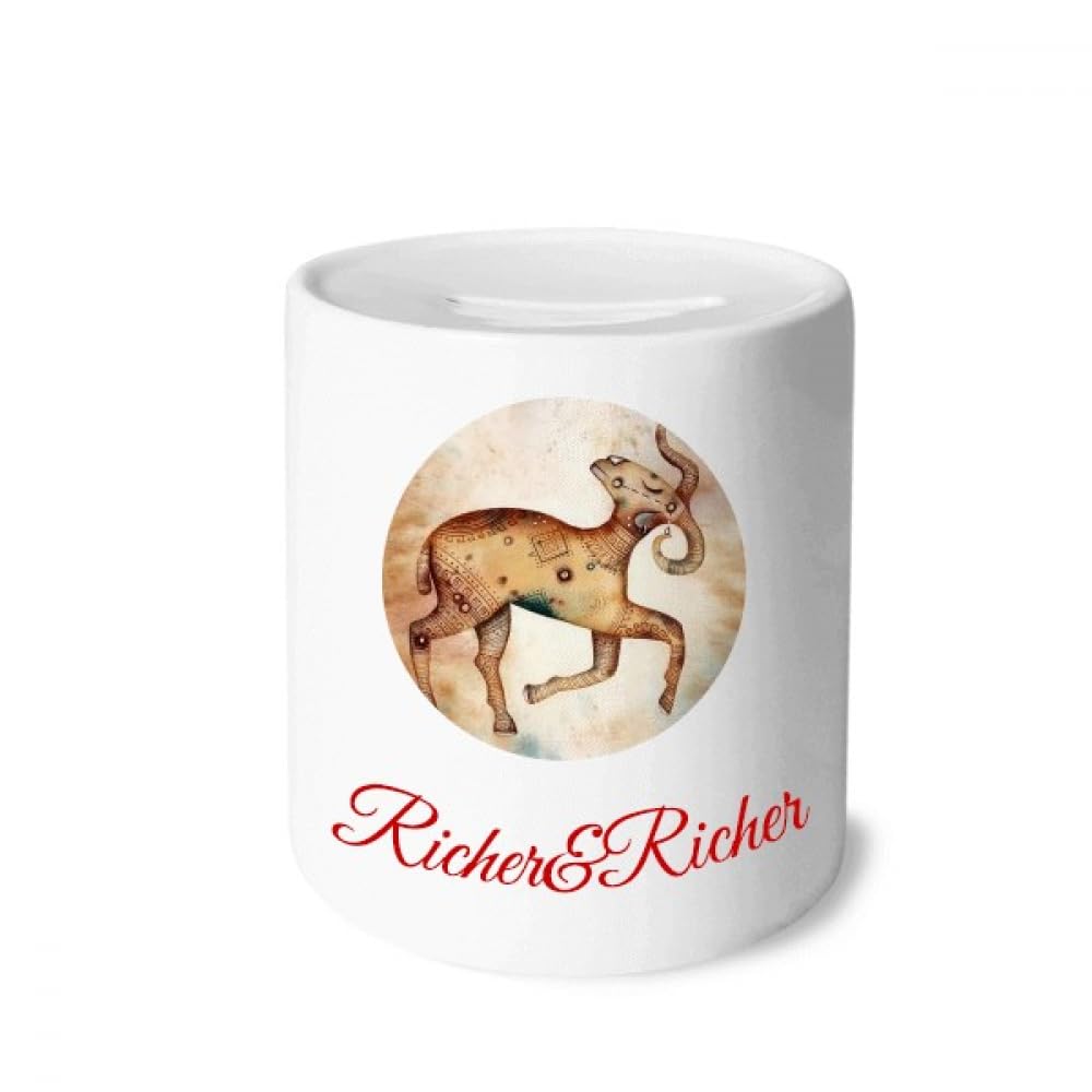 March April Aries Constellation Zodiac Rich and Rich Bank Saving Box Coin