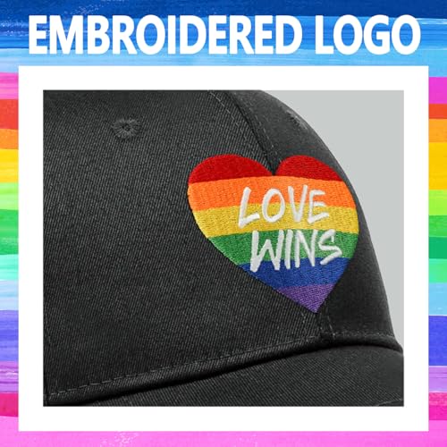 Image of Gay Pride Rainbow Trucker Hat for Men and Women LGBT Embroidered Adjustable Washable LGBTQ Baseball Cap Gifts