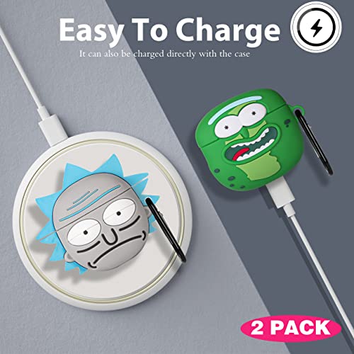 2 Pack Gkv For Airpods 3 Case For Airpod 3 (2021) Cover Unique Funny Fun Kawaii Cute 3D Cartoon Design Air Pods 3Rd Generation Silicone Cases For Girls Teen Boys Kids Cucumber+Gray Rk #TOP4