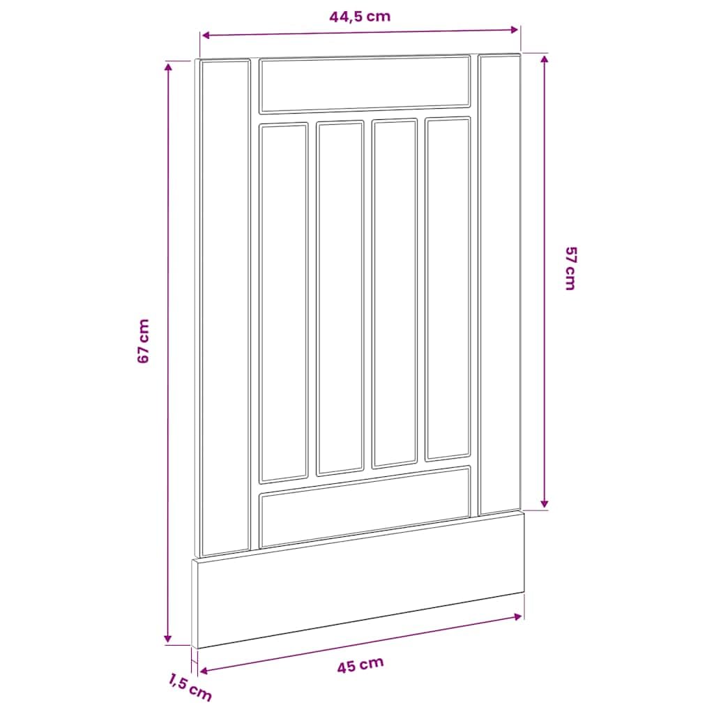 Tapa para lavavajillas Lucca antracita Sonoma, material de madera, 45 x 1,5 x 67 cm, apto para lavavajillas, fácil de limpiar, apto para almacenamiento atemporal en la vida cotidiana