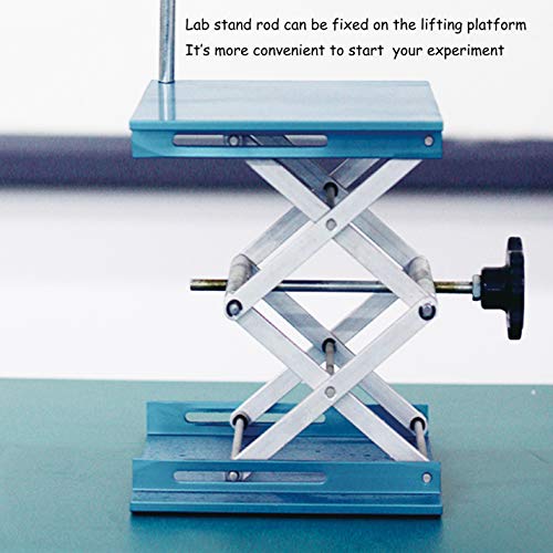 OESS Lift Table Lab Stand Lifter Scientific Scissor Lifting Jack Platform 8''X 8'' Aluminium Oxide