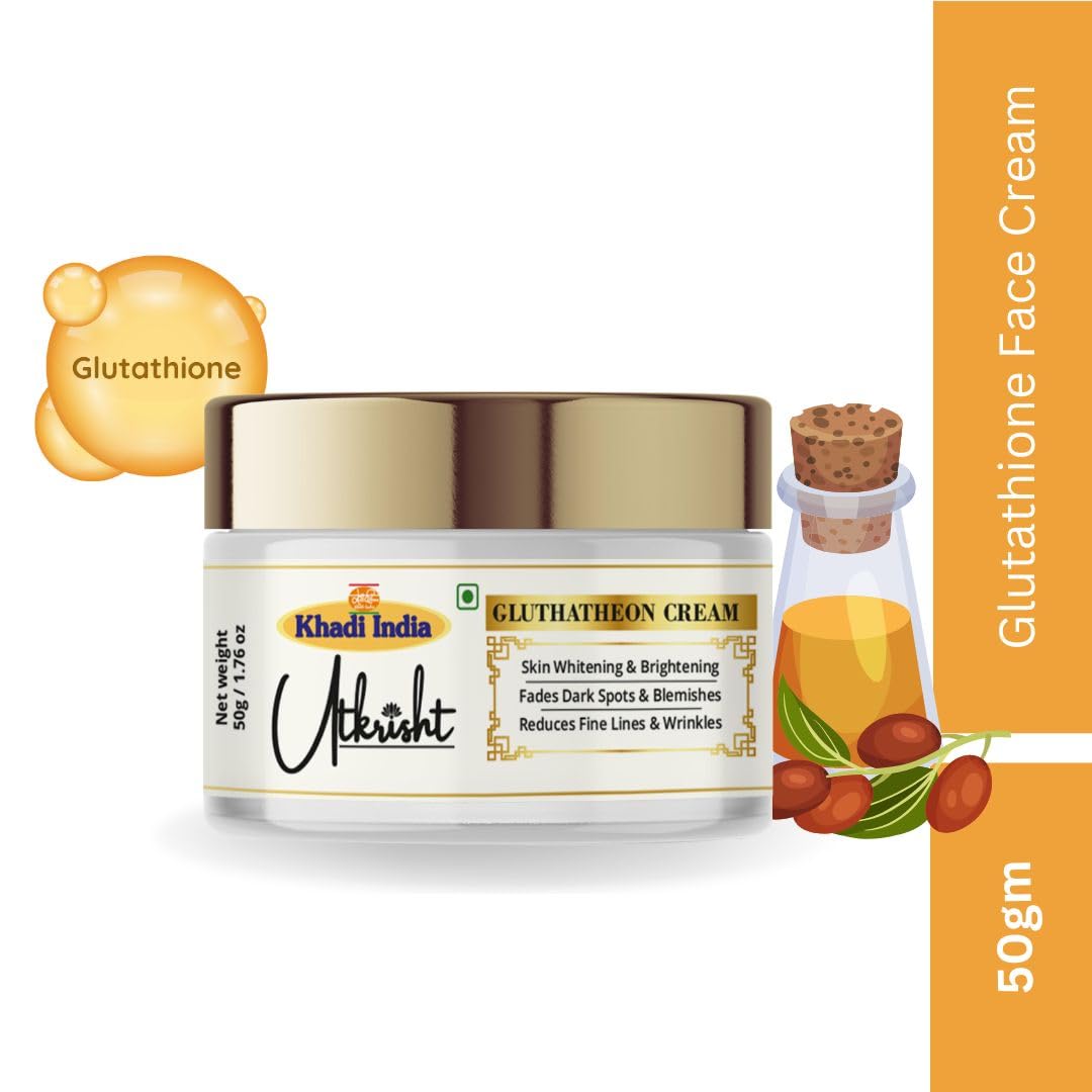 Khadi India Utkrisht Glutathione Cream, Skin Whitening & Brightening, Dark  Spot Corrector, Anti-Aging Moisturizer, 50g : Amazon.in: Beauty